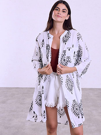Kaftan shirt with pockets in black