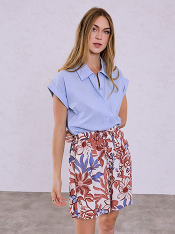 Printed shorts with cotton in terracota