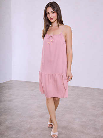 Mini dress with shirred details in pink
