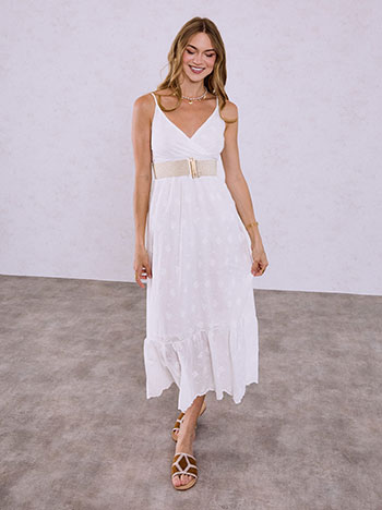 Cotton embroidered dress in white