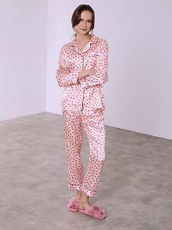 Σετ πιτζάμας με λαστιχάκι μαλλιών σε ροζ