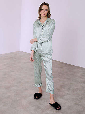 Σετ πιτζάμας με λαστιχάκι μαλλιών σε μέντα