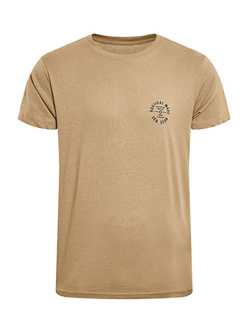 T-shirt ανδρικό με στάμπα σε καφέ ανοιχτό