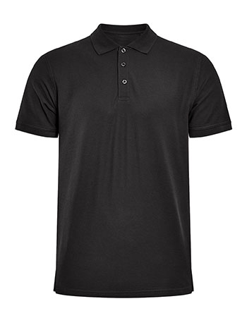 Cotton mens top with collar in black