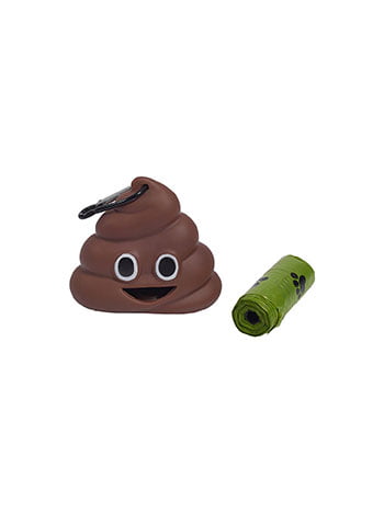 Biodegradable dog waste bags with case in brown