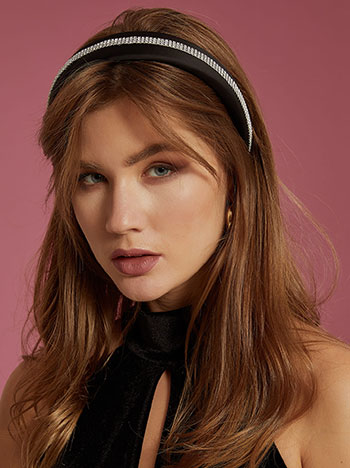 Headband with strass in black