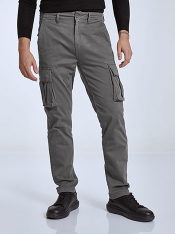Cargo men s trousers with cotton in grey