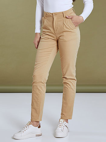 Chino trousers with cotton in beige