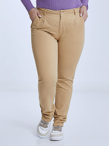 Chino trousers with cotton in beige