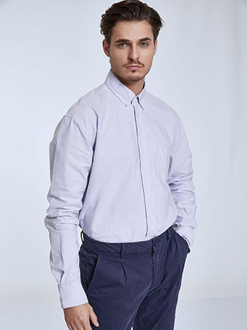 Μπλούζες/Πουκάμισα Βαμβακερό ανδρικό πουκάμισο με τσέπη WQ1010.3011+1