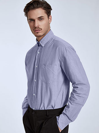 Μπλούζες/Πουκάμισα Βαμβακερό ανδρικό πουκάμισο με τσέπη WQ1010.3011+2