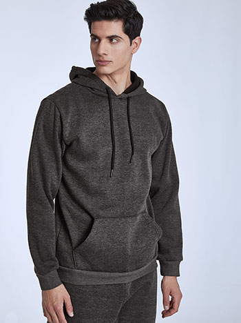 Men s sweatshirt with hoodie in dark grey