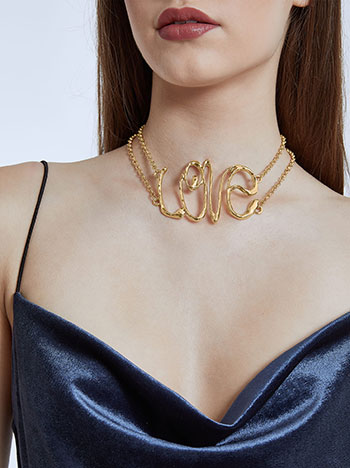 Necklace choker love in gold