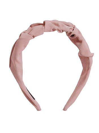 Shirred headband in pink