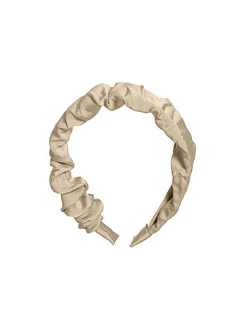 Shirred headband in beige