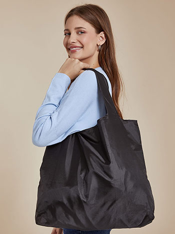Foldable shopping bag in black
