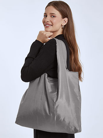 Foldable shopping bag in grey
