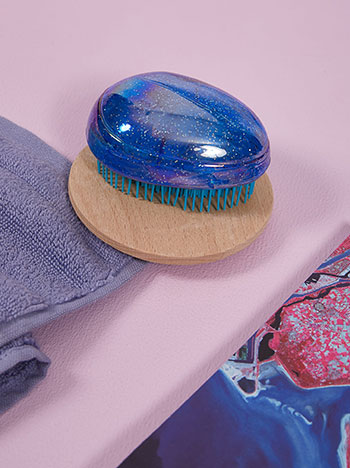 Tangle brush with glitter in blue