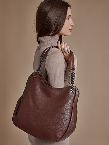 Leather effect bag in brown