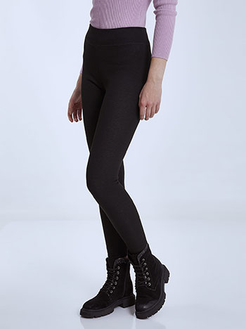 Ribbed leggings with fleece lining in black, 12.99€