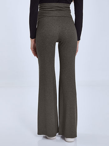 Ribbed High Waisted Flare Pants - Charcoal