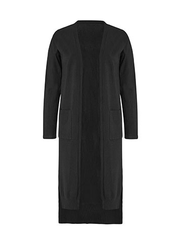 Long cardigan with side slits in black 14.99 Celestino