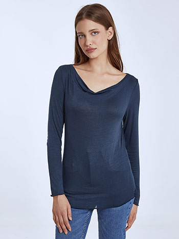 Μπλούζες/Μακρυμάνικες Μπλούζα με ντραπέ λαιμόκοψη WQ6596.4001+7