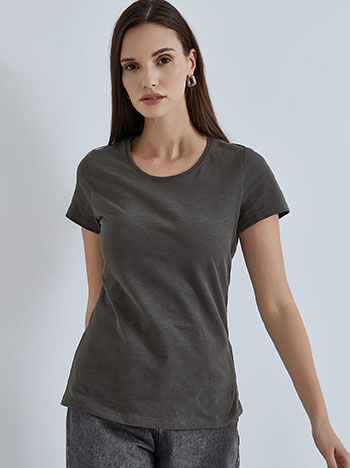 Μπλούζες/T-shirts Βαμβακερό μονόχρωμο T-shirt WQ6796.4001+1