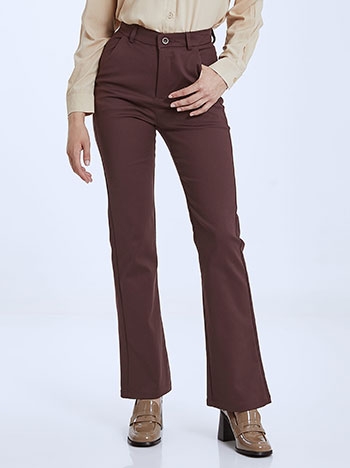Flare with cotton and zip in burgundy