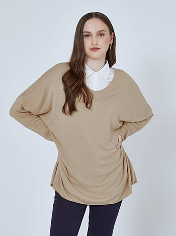 Μπλούζες/Μακρυμάνικες Μακριά μπλούζα με απαλή υφή WQ7639.4820+9