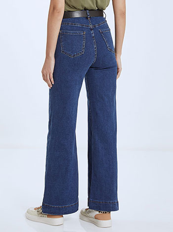 Wideleg jeans with decorative seams