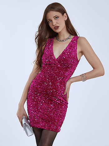Φορέματα/Mini Αμάνικο φόρεμα με παγιέτες WQ7657.8753+5