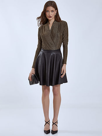 Mini leather effect skirt in black 14.99 Celestino