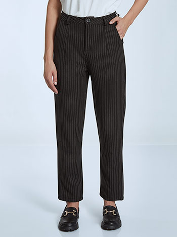 Striped trousers in black