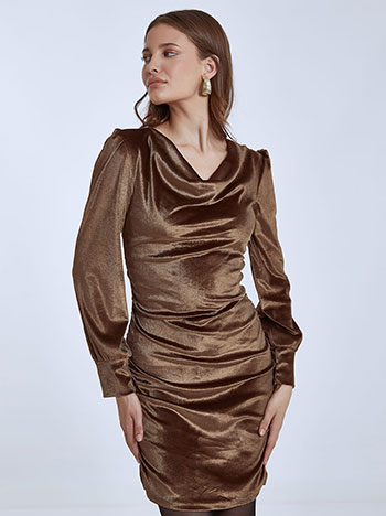 Celestino Βελούδινο φόρεμα με σούρες WQ7835.8856+2