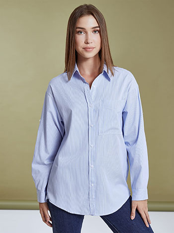 Μπλούζες/Πουκάμισα Ριγέ πουκάμισο με τσέπη WQ7904.3995+1