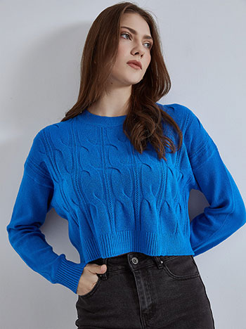 Μπλούζες/Πουλόβερ Crop πουλόβερ με ανάγλυφη πλέξη WQ7958.4179+5