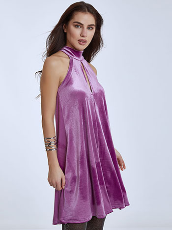 Φορέματα/Mini Βελούδινο φόρεμα με δέσιμο WQ8815.8001+5