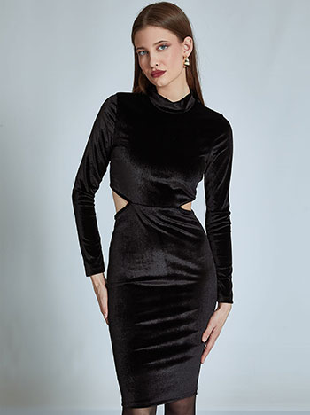 Φορέματα/Midi Βελούδινο φόρεμα με ανοίγματα WQ8822.8001+1
