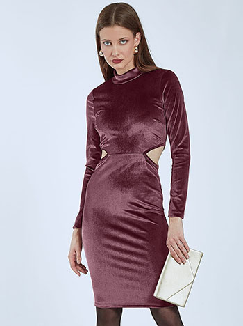 Φορέματα/Midi Βελούδινο φόρεμα με ανοίγματα WQ8822.8001+2