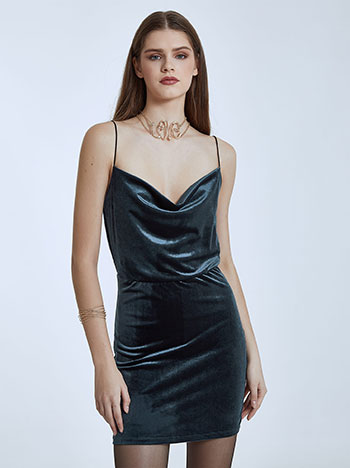Celestino Βελούδινο φόρεμα με τιράντες WQ8886.8001+3