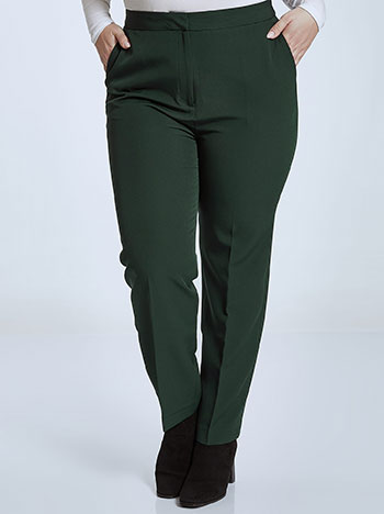 Straight line trousers with pockets in dark green