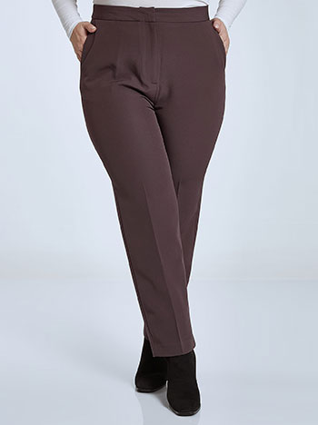 Straight line trousers with pockets in dark purple