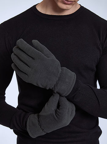 Men s fleece gloves in dark grey