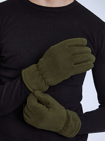 Men s fleece gloves in khaki