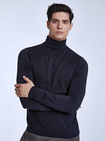 Mens thermal turtleneck in midnight blue