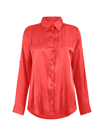 red metallic shirt