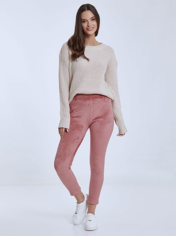 Velvet leggings with fleece lining in dusty pink, 7.99€