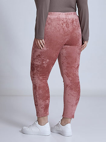 Velvet leggings with fleece lining curvy in dusty pink, 7.99