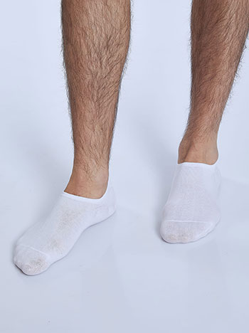 Σετ με 3 ζευγάρια μονόχρωμες ανδρικές κάλτσες σε λευκό